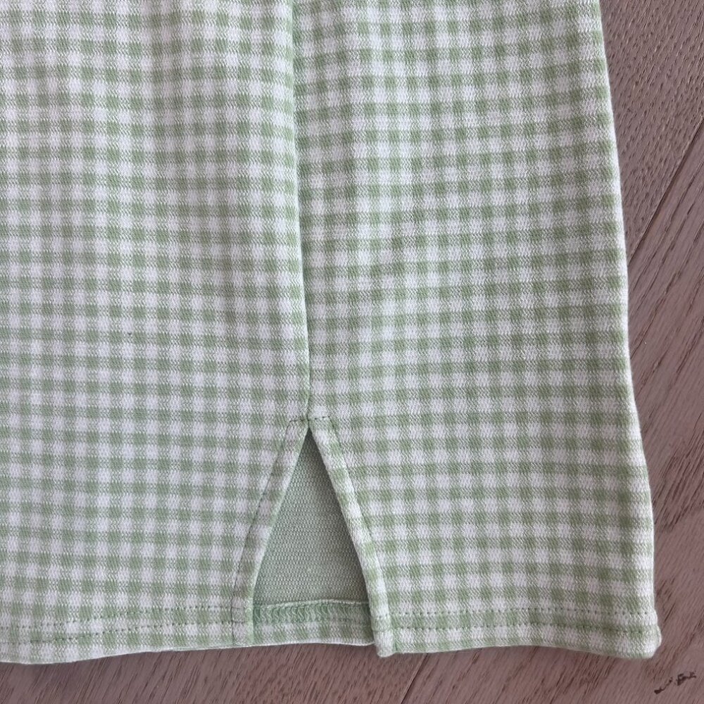 Mini Skirt Green Gingham Check Spring Summer Preppy Y2K Small New - Picture 5 of 8